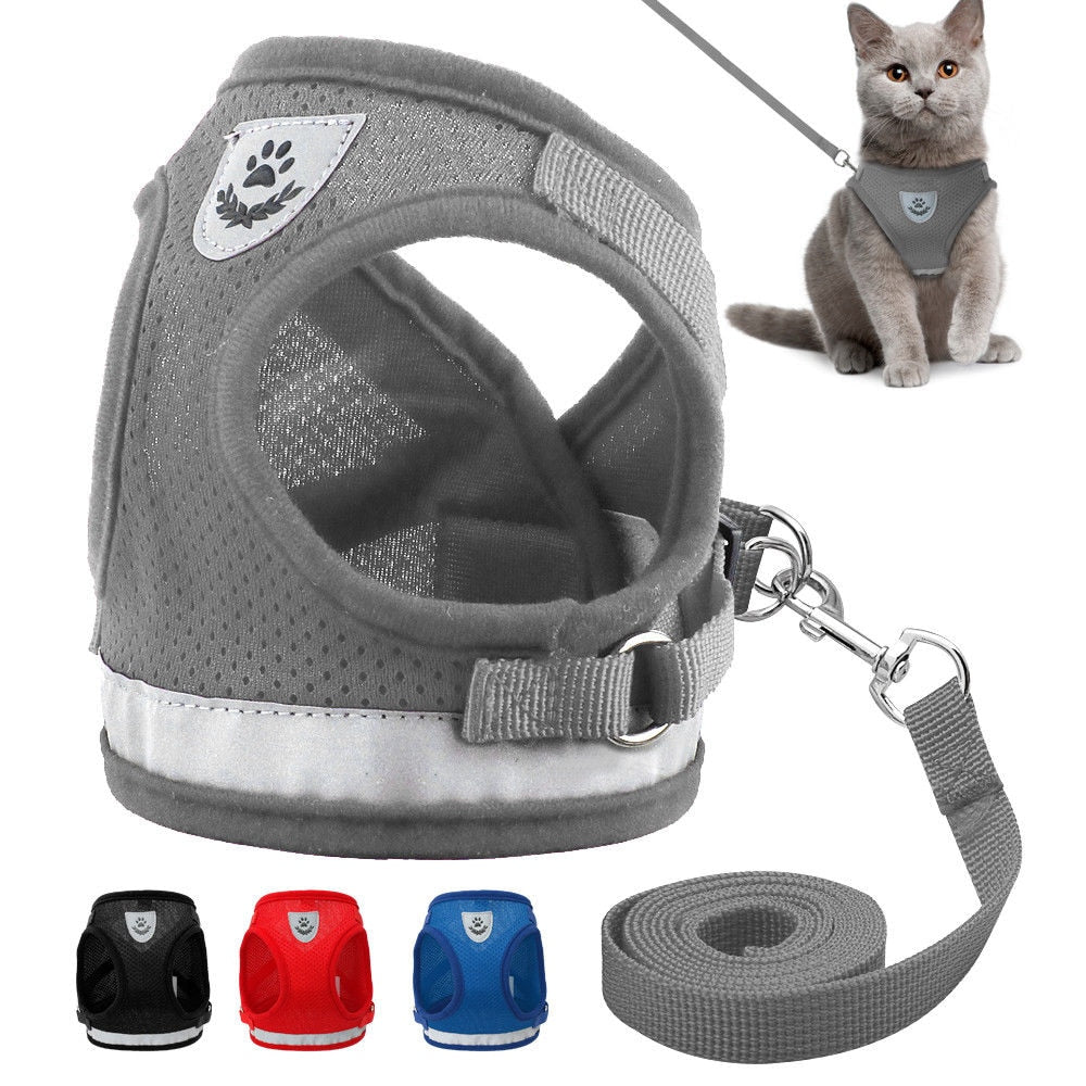 Cat Harness and Leash Set Reflective Kitten Puppy Dogs