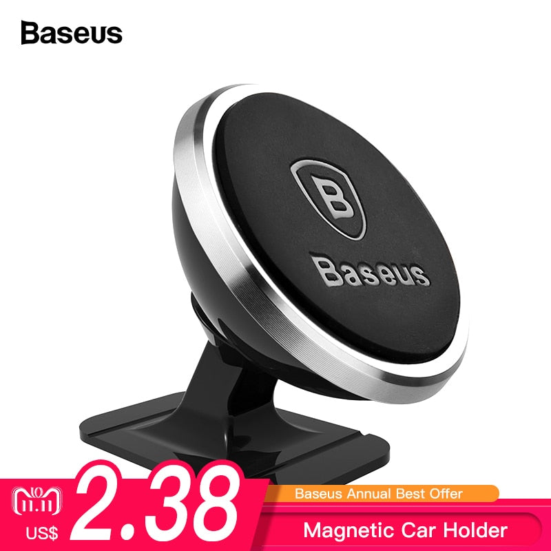 Baseus Magnetic Car Phone Holder For iPhone XS X Samsung Magnet Mount Car Holder For Phone in Car Cell Mobile Phone Holder Stand